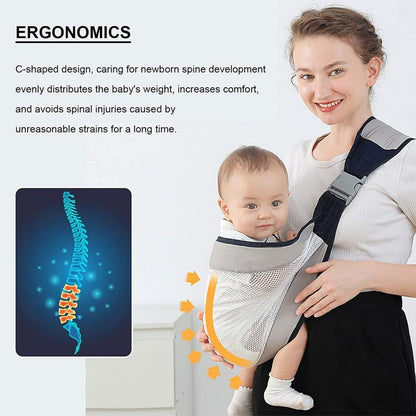 Baby Carrier, Ergonomic Baby Strap one Shoulder Labor-Saving Polyester Baby Half Wrapped Sling